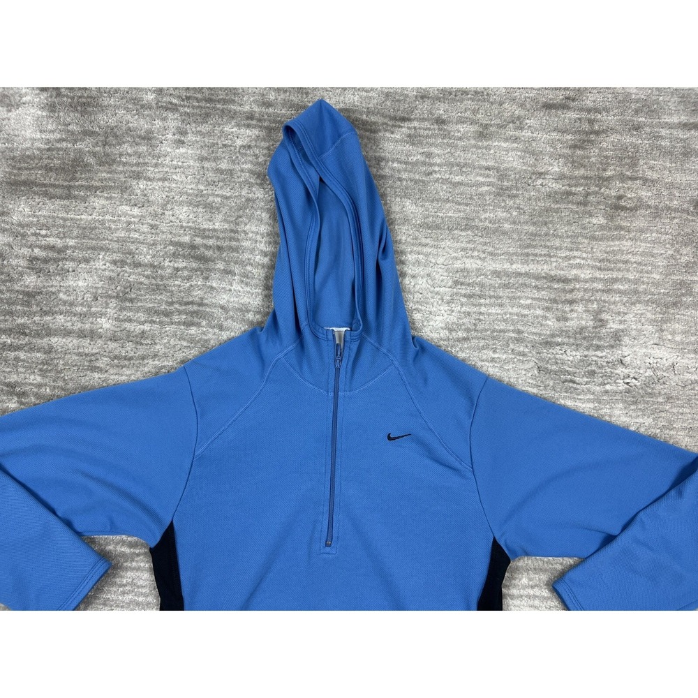 Nike Hoodie Women XS Blue Half Zip Pullover Athletic Long Sleeve Side Stripe - Picture 2 of 12
